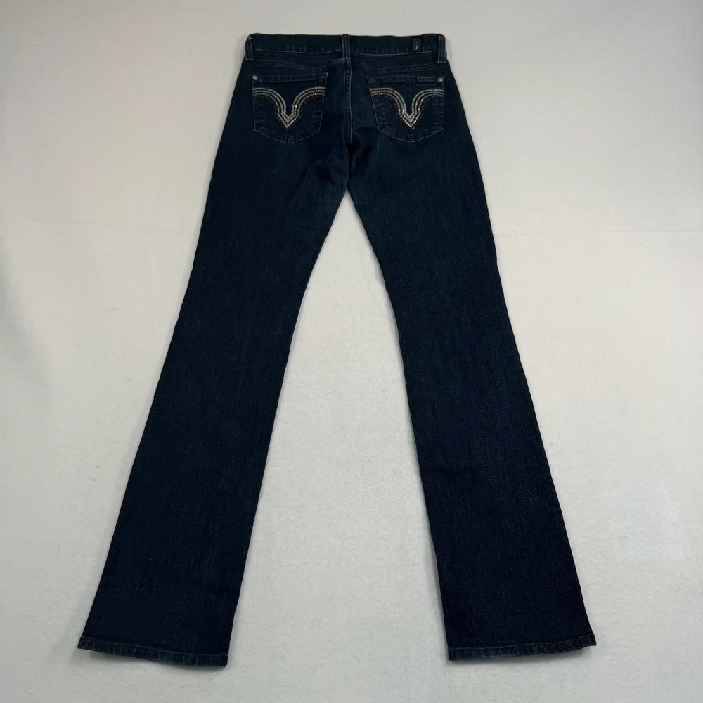 7 For All Mankind Straight Leg Jeans Womens Size 26 Dark Blue Low Rise